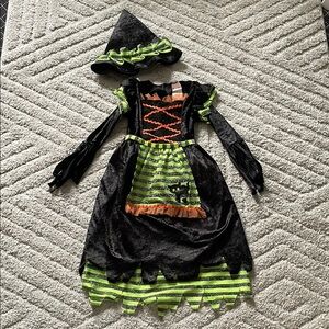 Kids Witch Costume - Black and Green